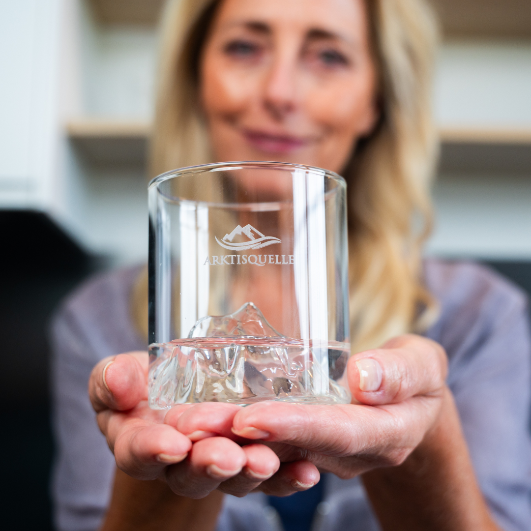 Arktisglas Set – 4x Premium Wasserglas mit Bergdesign