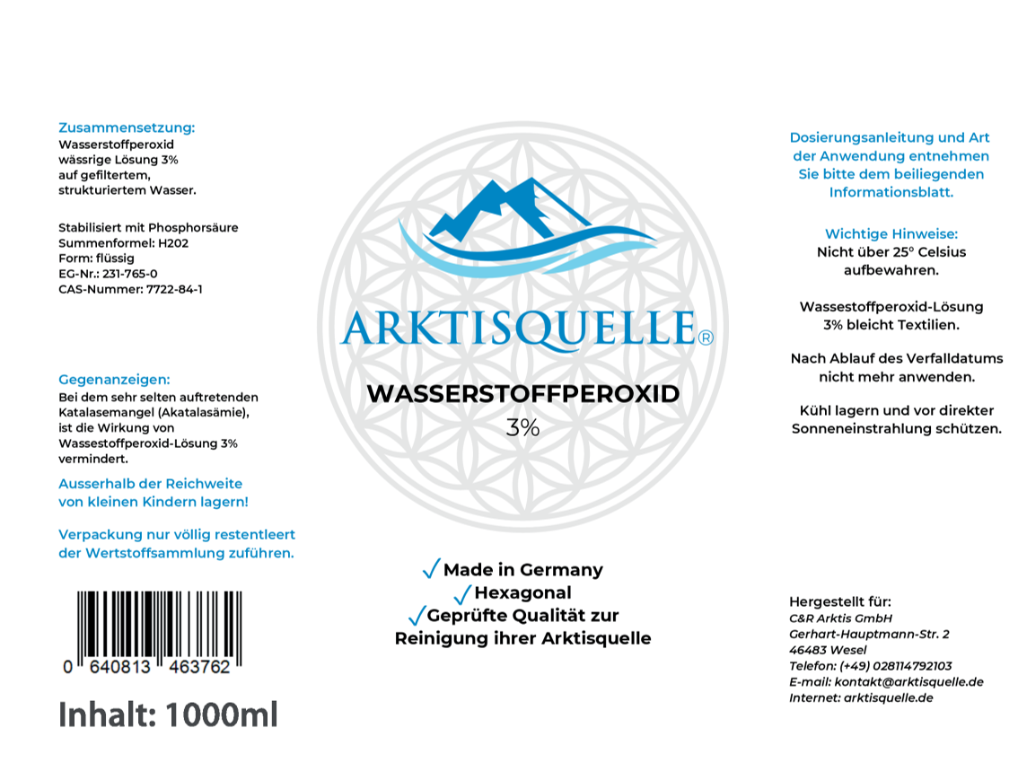 Wasserstoffperoxid 3% stabilisiert - 1 Liter